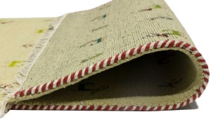 Cream/Beige Pictorial Tribal 3X10 Indo-Gabbeh Oriental Runner Rug