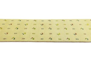 Cream/Beige Pictorial Tribal 3X10 Indo-Gabbeh Oriental Runner Rug