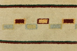 Cream/Beige Pictorial Tribal 3X10 Indo-Gabbeh Oriental Runner Rug