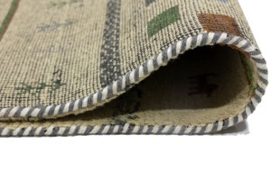 Cream/Beige Pictorial Tribal 2'7X9'5 Indo-Gabbeh Oriental Runner Rug