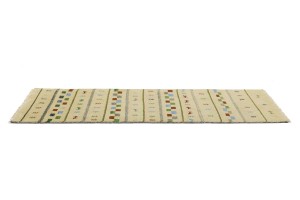 Cream/Beige Pictorial Tribal 2'7X9'5 Indo-Gabbeh Oriental Runner Rug
