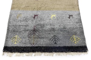Multicolored Stripes Tribal 2'6X9'8 Indo-Gabbeh Oriental Runner Rug