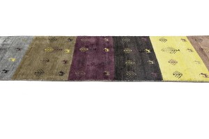 Multicolored Stripes Tribal 2'6X9'8 Indo-Gabbeh Oriental Runner Rug