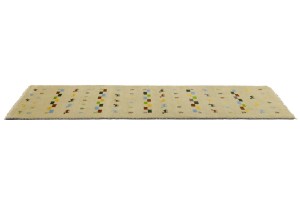 Cream/Beige Pictorial Tribal 3X10 Indo-Gabbeh Oriental Runner Rug