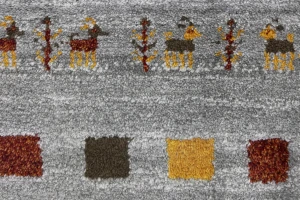 Gray Pictorial Tribal 3X10 Indo-Gabbeh Oriental Runner Rug