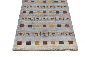 Gray Pictorial Tribal 3X10 Indo-Gabbeh Oriental Runner Rug