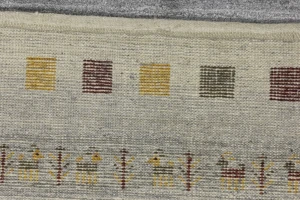 Gray Pictorial Tribal 3X10 Indo-Gabbeh Oriental Runner Rug