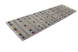 Gray Pictorial Tribal 3X10 Indo-Gabbeh Oriental Runner Rug