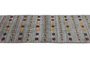 Gray Pictorial Tribal 3X10 Indo-Gabbeh Oriental Runner Rug