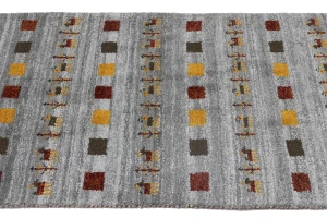 Gray Pictorial Tribal 3X10 Indo-Gabbeh Oriental Runner Rug