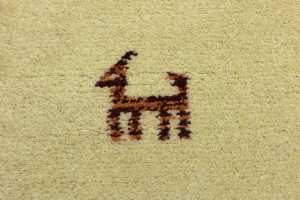 Cream Pictorial Tribal 3X13 Indo-Gabbeh Oriental Runner Rug