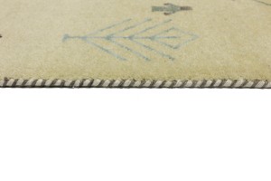 Cream Pictorial Tribal 3X13 Indo-Gabbeh Oriental Runner Rug