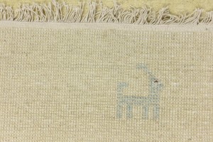 Cream Pictorial Tribal 3X13 Indo-Gabbeh Oriental Runner Rug