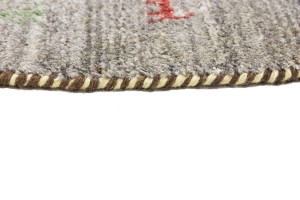 Gray Pictorial Tribal 5X5 Indo-Gabbeh Oriental Round Rug