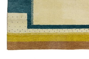 Cream Border Tribal 6X8 Indo-Gabbeh Oriental Rug