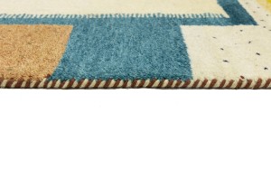 Cream Border Tribal 6X8 Indo-Gabbeh Oriental Rug