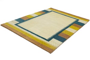 Cream Border Tribal 6X8 Indo-Gabbeh Oriental Rug