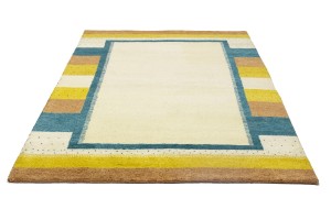 Cream Border Tribal 6X8 Indo-Gabbeh Oriental Rug
