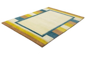 Cream Border Tribal 6X8 Indo-Gabbeh Oriental Rug