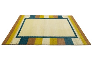 Cream Border Tribal 6X8 Indo-Gabbeh Oriental Rug