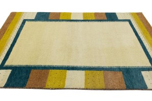 Cream Border Tribal 6X8 Indo-Gabbeh Oriental Rug