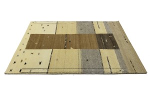Multicolored Tribal 5'2X7'5 Indo-Gabbeh Oriental Rug