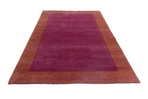 Magenta Border Tribal 6X10 Indo-Gabbeh Oriental Rug