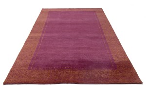 Magenta Border Tribal 6X10 Indo-Gabbeh Oriental Rug