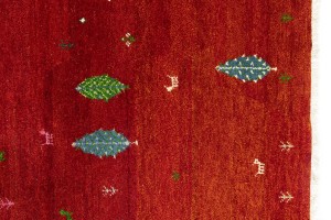 Scarlet Red Pictorial Tribal 6X8 Indo-Gabbeh Oriental Rug