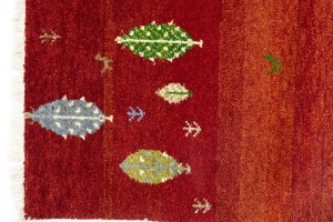 Scarlet Red Pictorial Tribal 6X8 Indo-Gabbeh Oriental Rug