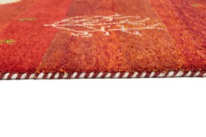 Scarlet Red Pictorial Tribal 6X8 Indo-Gabbeh Oriental Rug