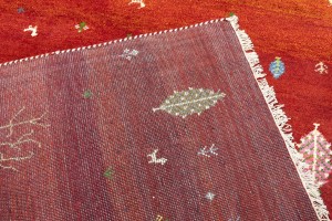 Scarlet Red Pictorial Tribal 6X8 Indo-Gabbeh Oriental Rug