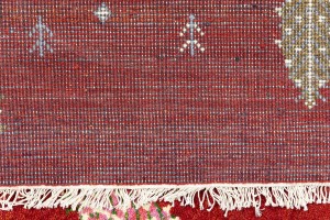 Scarlet Red Pictorial Tribal 6X8 Indo-Gabbeh Oriental Rug