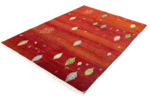Scarlet Red Pictorial Tribal 6X8 Indo-Gabbeh Oriental Rug