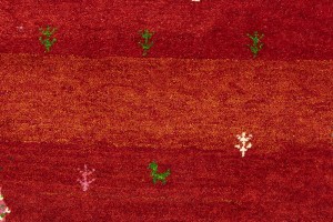 Scarlet Red Pictorial Tribal 6X8 Indo-Gabbeh Oriental Rug