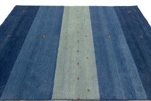 Blue Stripes Tribal 6X8 Indo-Gabbeh Oriental Rug