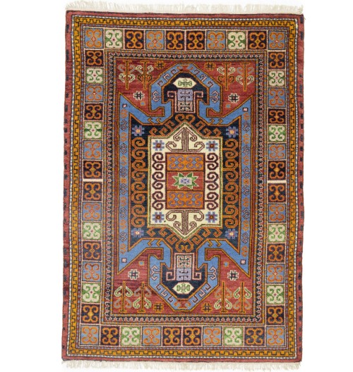 Multicolored Geometric 5'4X8 Kazak Oriental Rug