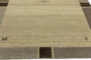 Multicolored Border Tribal 6X8 Indo-Gabbeh Oriental Rug