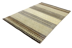 Multicolored Stripes Tribal 5'5X8 Indo-Gabbeh Oriental Rug