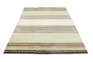 Multicolored Stripes Tribal 5'5X8 Indo-Gabbeh Oriental Rug