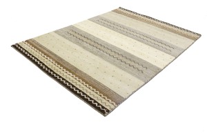 Multicolored Stripes Tribal 5'5X8 Indo-Gabbeh Oriental Rug