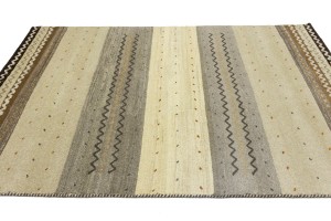 Multicolored Stripes Tribal 5'5X8 Indo-Gabbeh Oriental Rug