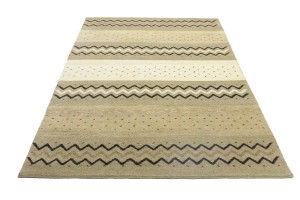 Multicolored Stripes Tribal 5'4X8 Indo-Gabbeh Oriental Rug