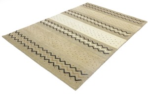 Multicolored Stripes Tribal 5'4X8 Indo-Gabbeh Oriental Rug