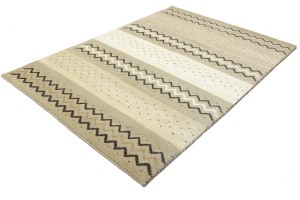 Multicolored Stripes Tribal 5'4X8 Indo-Gabbeh Oriental Rug