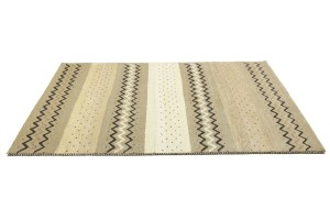 Multicolored Stripes Tribal 5'4X8 Indo-Gabbeh Oriental Rug