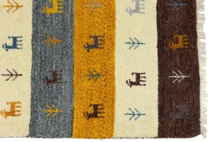 Multicolored Stripes Tribal 3X5 Indo-Gabbeh Oriental Rug