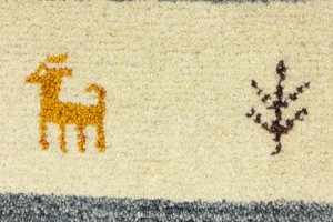 Multicolored Stripes Tribal 3X5 Indo-Gabbeh Oriental Rug