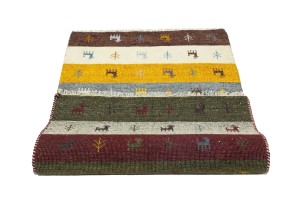 Multicolored Stripes Tribal 3X5 Indo-Gabbeh Oriental Rug