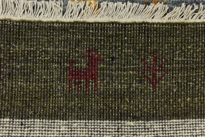 Multicolored Stripes Tribal 3X5 Indo-Gabbeh Oriental Rug